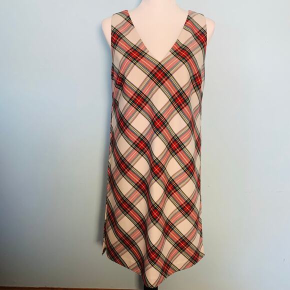 Trina Turk 'Brynne' Holiday Tartan Plaid Sleeveless Shift Dress Size 4 - Picture 9 of 11